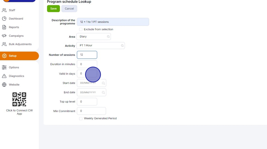 Back Menu - How to create chargeable PT Products
