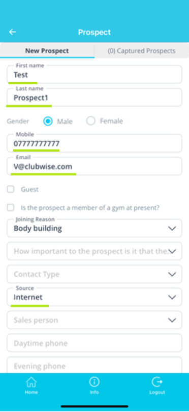 Prospecting in ClubWise Mobile