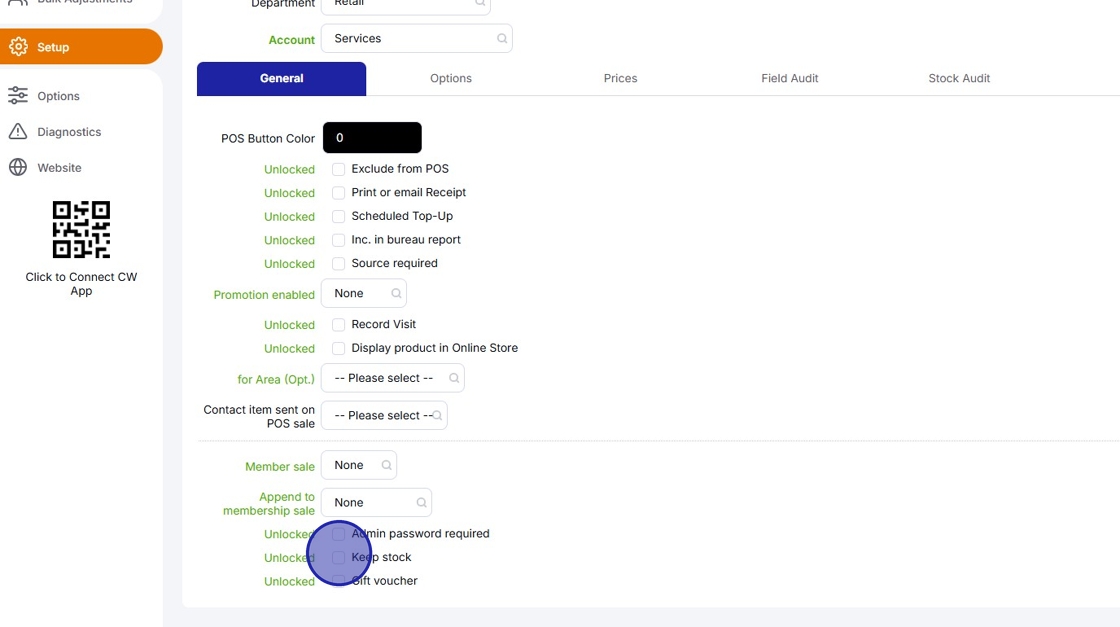 Setup - How to Select a Product for Stock Take