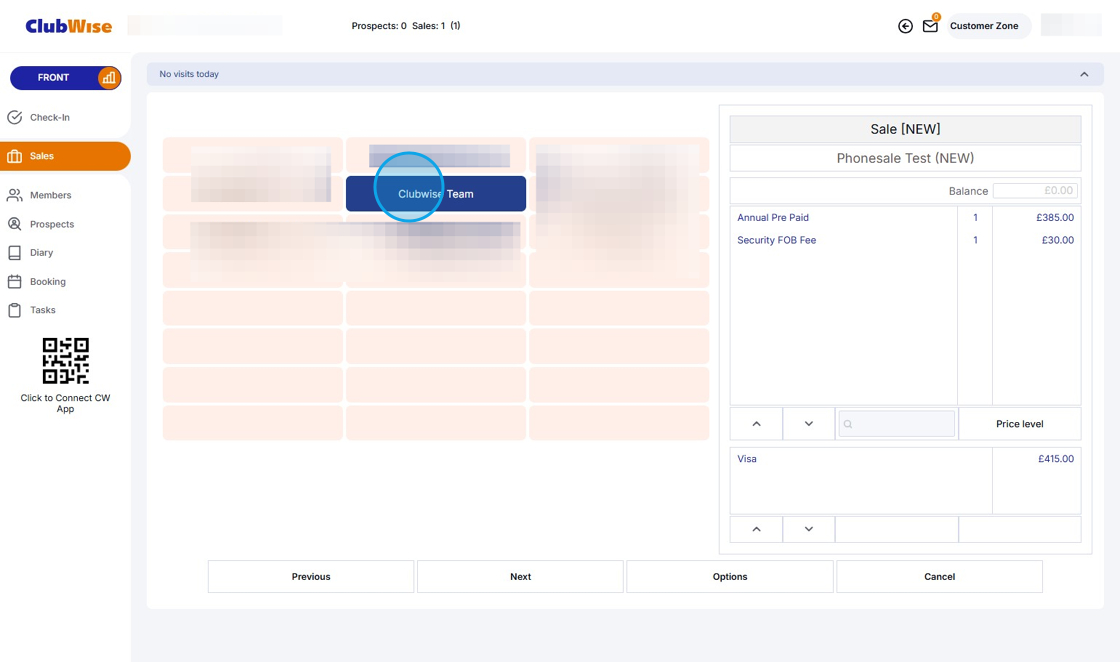 Making a membership sale over the phone with POS